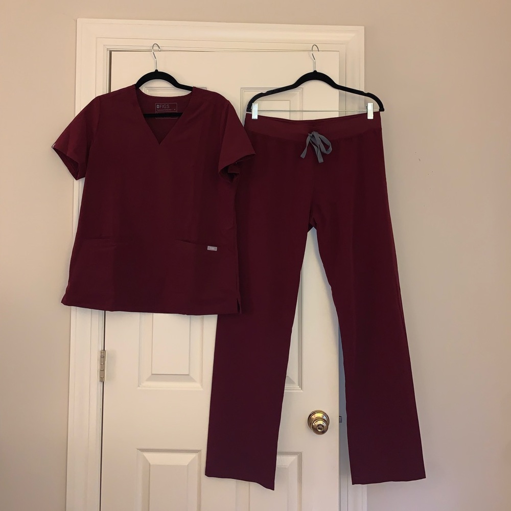 FIGS - Burgundy - Medium TALL - Livingston Scrub Bottoms
